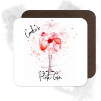 Personalisierter Pink Gin Untersetzer - Splash Effect | Getränke Cocktail Home Bar von BeeyoutifulGiftsUK