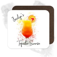 Personalisierter Tequila Sunrise Coaster - Splash Effect | Getränke Untersetzer Cocktail von BeeyoutifulGiftsUK