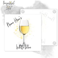 Personalisierter Weißweinglas-Untersetzer - Splash Effect | Getränke Untersetzer Weißwein Home Bar von BeeyoutifulGiftsUK