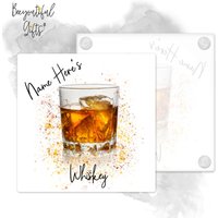 Personalisierter Whisky Glas Untersetzer - Splash Effect | Getränke Hausbar Mat von BeeyoutifulGiftsUK