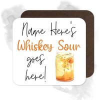 Personalisierter Whisky Sour Cocktail Untersetzer - Original Design | Getränke von BeeyoutifulGiftsUK