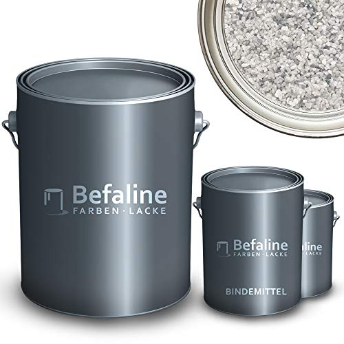 Befaline © BEFA-78 Steinteppich Set bis 2,5qm I 25kg Marmorkies Ice Blue + 1,5kg Epoxidharz Bodenbeschichtung für Naturstein, Beton, etc. I fugenloser & pflegeleichter Boden für innen & außen von Befaline