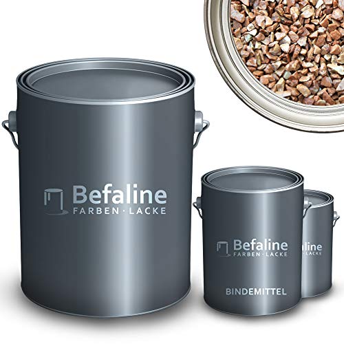 Befaline © BEFA-78 Steinteppich Set bis 2,5qm I 25kg Marmorkies Rosso Verona + 1,5kg Epoxidharz Bodenbeschichtung für Naturstein, Beton, etc. I fugenloser & pflegeleichter Boden für innen & außen von Befaline