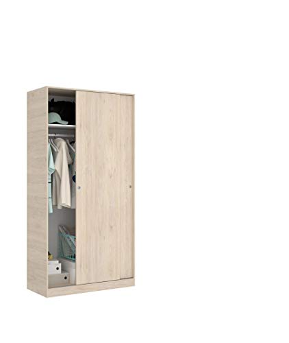 Befara Schrank MIT SCHIEBETÜREN Eight - Natur Kleiderschrank von 100 x 50 mit Regal und Kleiderstange. Schiebetüren zur Platzersparnis. Befara Schrank MIT SCHIEBETÜREN Eight - Natur Kleiderschrank von 100 x 50 mit Regal und Kleiderstange. Schiebetüren zur Platzersparnis. von Befara