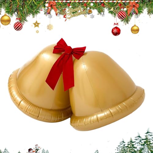 Befeixue Aufblasbare Weihnachtskugel - 56cm Aufblasbare Weihnachtskugel Außendekoration mit Schleife - Goldene Kugel Deko Mittelstück Für Tür Vorgarten Garten Fensterdekoration von Befeixue