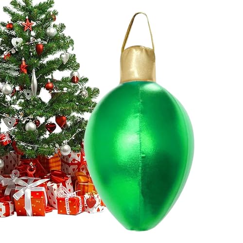 Befeixue Aufblasbare Weihnachtskugeln Mit Beleuchtung - Aufblasbarer Ballschmuck - PVC Dekoration 30 X 15 cm Mit Licht Für Außen Garten Rasen Pool Baum Fenster Tür Vorbau von Befeixue