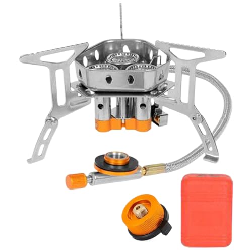 Befeixue Campingkocher | Backpacking Kocher Mit Piezo Zündung Und Kartuschen Adapter,2800W Falbbarer Kochbrenner Für Trekking Picknick Grilling Campingplatz Bergwandern von Befeixue
