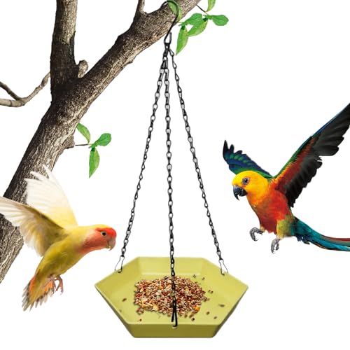 Befeixue Garten Vogelbad | Mehreckiger Wildvogel-Futterspender - Garten Deko Aufhängbare Wasserschale Für Vogelliebhaber Familie Fenster Balkon Terrasse Garten Sitzplatz Park von Befeixue