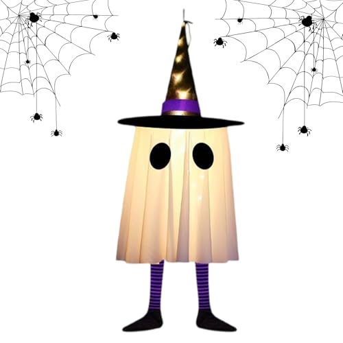 Befeixue Halloween Deko,Beleuchtete Gespenster Deko Für Garten | Gruselige Spukhaus, Festtagsschmuck Für Fenster Wand Tür Wohnzimmer Gartenbereich von Befeixue