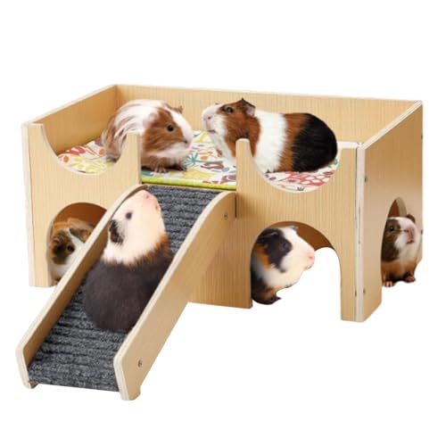 Befeixue Hamster Versteck - Holz Tiergehege Für Kleine Nager - Spiel Und Ruhebereich Mit Kletterleiter Für Bewegung Von Hamster Igel Meerschweinchen Kaninchen von Befeixue