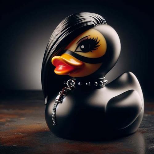 Befeixue Harz Enten Statue, Rocker Enten Figuren, Gothic Punk Satan Enten, Rock Ente Desktop Ornament, Schwarz Rocker Enten Tierfigur Skulptur, Sammlung Charakter Ente Home Tischdekoration von Befeixue