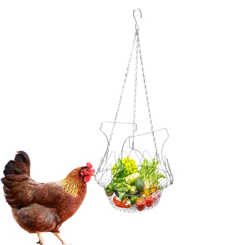 Befeixue Hühnerfutterspender - Geflügel-Futterkorb Aus Metall | Klappbarer Metall-Futterhalter Mit Napf Für Stall Garten Weide Befeixue Hühnerfutterspender - Geflügel-Futterkorb Aus Metall | Klappbarer Metall-Futterhalter Mit Napf Für Stall Garten Weide von Befeixue