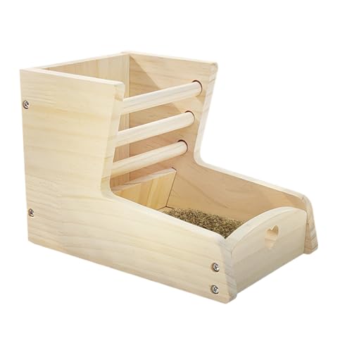 Befeixue Kaninchen Heuraufe | Futterhalter Für Kleintiere | 2-in-1 Holz Heufutterautomat Für Kaninchen Meerschweinchen Chinchillas von Befeixue