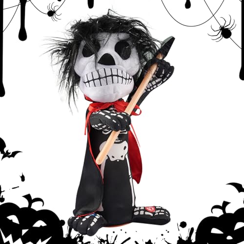 Befeixue Kleine Skelett-Figur - Gruselige Beleuchtete Skelettdekoration Mit Soundeffekt - Leuchtende Augen Deko Für Indoor Partys Feste Schreibtisch Geisterhaus Heimaktivitäten von Befeixue