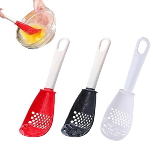 Befeixue Kochlöffel | 3er Set Vielseitige Küchenlöffel zum Kochen | Praktischer Eigelbseparator & Handknoblauchreibe Geschenkidee für Nachbarn, Kollegen, Freunde & Familie von Befeixue