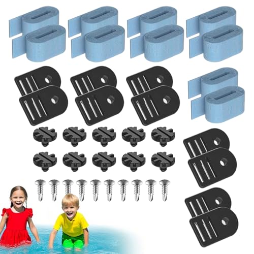 Befeixue Solarabdeckung Rollengurt Set für Schwimmbecken - Montageset für Solarschwimmbadabdeckungsrolle,Schnellmontage Gurtband Halter Schwimmzubehör Garten Terrasse Haus Befeixue Solarabdeckung Rollengurt Set für Schwimmbecken - Montageset für Solarschwimmbadabdeckungsrolle,Schnellmontage Gurtband Halter Schwimmzubehör Garten Terrasse Haus von Befeixue