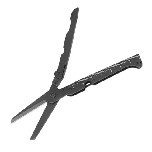 Befeixue Taschenschere | Edelstahl Klappbarer Messercutter Mit Lineal | Ergonomische Schere Für Büro Handarbeit Garten Camping Schule Kunst Studenten von Befeixue