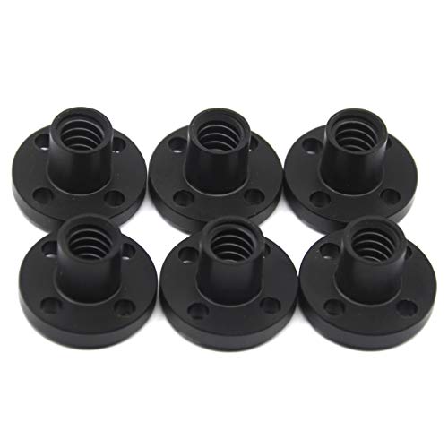 Befenybay 6PCS Durchmesser 8mm Schwarz TR8x2 Leitspindelmutter für CNC- und 3D-Druckerteile (Größe: Tr8x2) von Befenybay