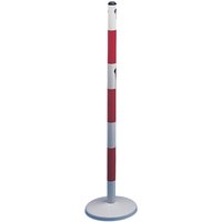 MOTTEZ Metallpfosten auf Grundplatte, Höhe 1.250 mm, weiß und rot von MOTTEZ