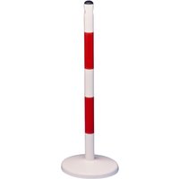 MOTTEZ Metallpfosten auf Grundplatte, Höhe 900 mm, weiß und rot von MOTTEZ