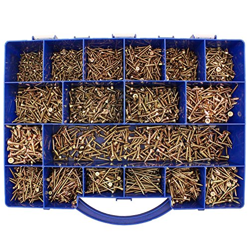 3150 tlg Spanplattenschrauben Sortiment Senkkopf gelb Torx 3x12-4,5x20 von BefestigungsFuchs