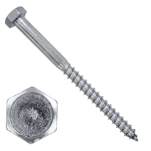50 Schlüsselschrauben/Sechskant-Holzschrauben - 12x150 mm - DIN 571 - verzinkt von BefestigungsFuchs