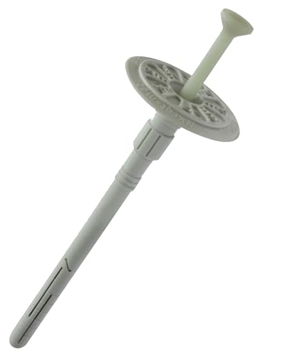 100 Stk. Dübel ∅ 8 mm Dämmstoffdübel Tellerdübel Schlagdübel Kunststoffnagel glasfaserverstärkt (FIXPLUG ∅ 8 x 150 mm) von Befestigungsmaterial WKRET-MET