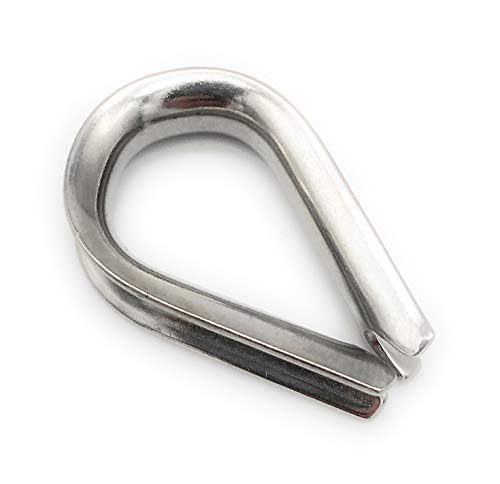 10 Stück Drahtseil Kauschen 2 mm ähnl. DIN 6899, Form B V4A Edelstahl rostfrei (Größe Wählbar: 2 2,5 3 4 5 6 8 mm) AISI316 INOX Stainless Steel Kausche (2mm) von Befestigungstechnik F.R.