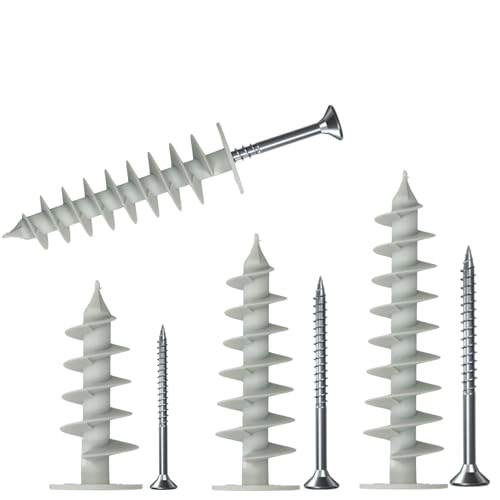 BTG-TM Nylon Dämmstoffdübel Dübel WDVS Hartschaumdübel zum wärmebrückenfreien Befestigen von Lampen Briefkästen Bewegungsmeldern in Dämmplatten Fassade (10 Dämmstoffdübel + 10 Schrauben, 50mm) von Befestigungstechnik Gramsch