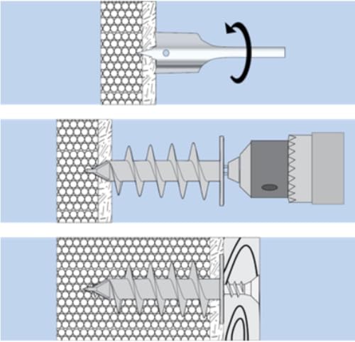 BTG-TM Nylon Dämmstoffdübel Dübel WDVS Hartschaumdübel zum wärmebrückenfreien Befestigen von Lampen Briefkästen Bewegungsmeldern in Dämmplatten Fassade (50 Dämmstoffdübel + 50 Schrauben, 120mm) von Befestigungstechnik Gramsch
