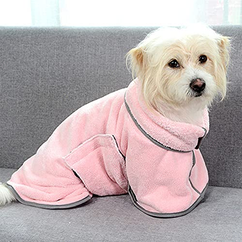 Befitery Hundehandtuch Badetuch Schnelltrocknendes Haustierhandtuch Weicher Hundebademantel Hundetrockner Badezubehör aus Microfaser für Kleine Mittlere Große Hunde Katzen Haustiere (XS, Rosa) von Befitery