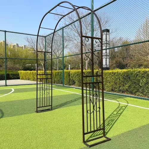 Befoore Gartenbogen-Spalier for Kletterpflanzen, Pergola-Hochzeitsdekoration for Zeremonien im Freien, robuste Gartenbögen aus Metall(Brown,2.6 * 2.3m) von Befoore