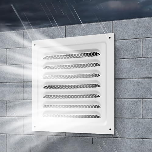 Lüftungssysteme, Soffit-Lüftungsabdeckung – Lüftungsgitter zur Luftstromkontrolle mit eingebautem Insektenschutz for nahtlose HVAC-Integration(White,250 * 250mm) von Befoore