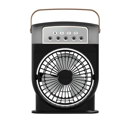 Persönlicher Nebelventilator, kleiner persönlicher Nebelventilator for Schlafen mit 3 Geschwindigkeiten, leise Nachttischventilatoren for das Schlafzimmer mit Timer und LED-Licht, Tischventilator for von Befoore