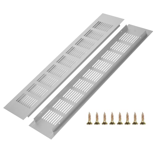 2 Stück Lüftungsgitter Aluminium, Belüftungsgitter, Ventilation Grille Rechteckig, für Schuhschrank, Bad, Küche, Wohnzimmer 80mm x 400mm von Befun