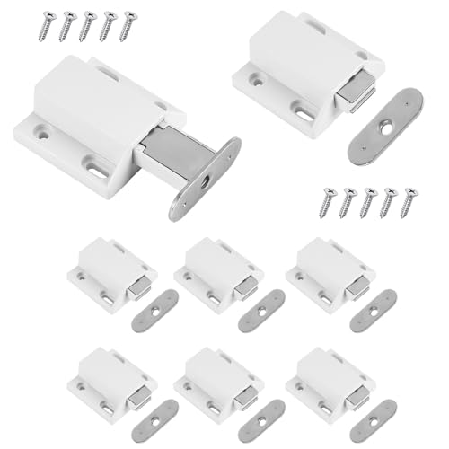 Drucktüröffner Push to Open Magnet 8 Stück Schrank Türöffner Tip On Beschlag Möbel Schubladen Drucköffner Schranktür Öffner Magnetschnäpper Druckschnapper,Weiß von Befun