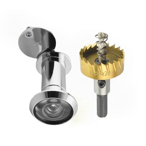 Türspion Weitwinkel mit Sicherheitsrückabdeckung, 220° Messing Türspion Optische Glaslinsen Durchmesser Door Viewer Peephole mit Bohrloch Ø 16mm Sicherheit Spion für Türstärke 35mm-60mm, Stahlfarbe von Befun