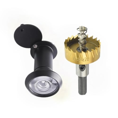 Türspion Weitwinkel mit Sicherheitsrückabdeckung, 220° Messing Türspion Optische Glaslinsen Durchmesser Door Viewer Peephole mit Bohrloch Ø 16mm Sicherheit Spion für Türstärke 35mm-60mm, Schwarz von Befun
