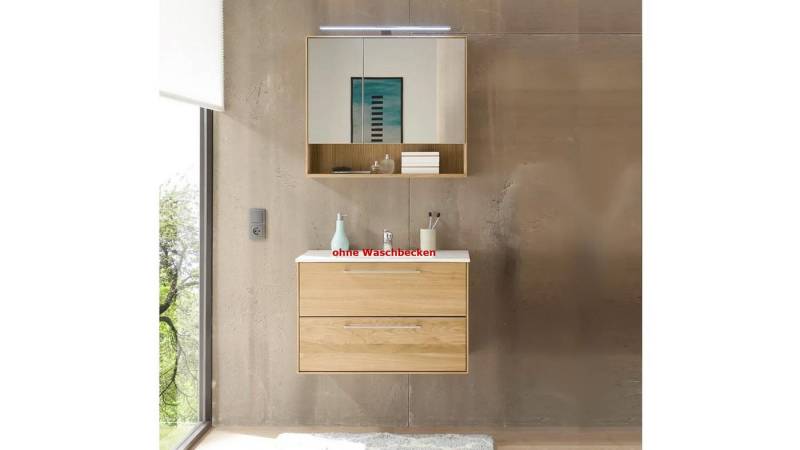 Bega Consult Badezimmer-Set Badezimmer Set Yukon Eiche teilmassiv mit LED 2-teilig von Bega Consult