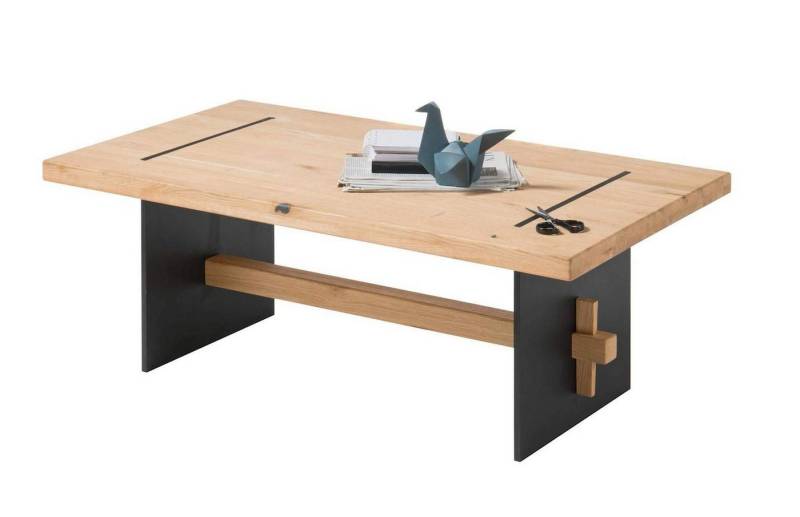 Bega Consult Couchtisch Couchtisch MARES 110 x 60 cm Eiche massiv Tischbeine Metall von Bega Consult