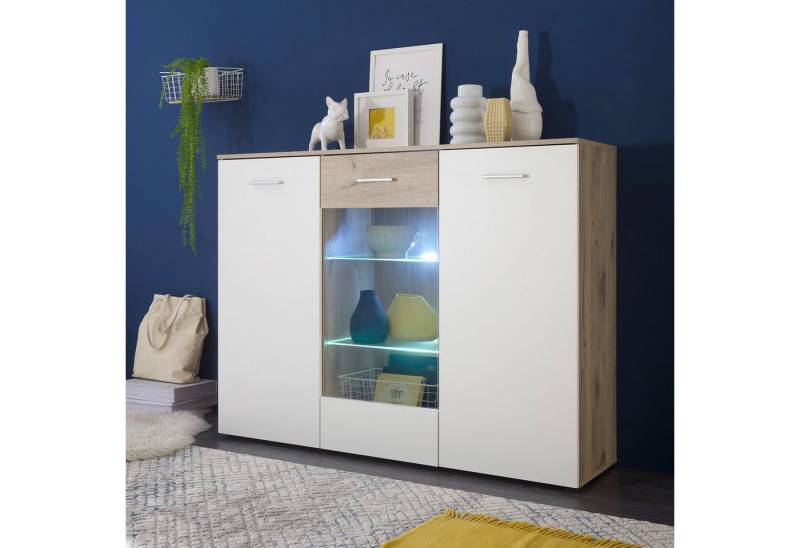 Bega Consult Highboard Highboard BZ5095 weiß und Eiche Dekor von Bega Consult