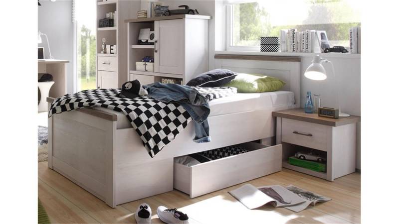 Bega Consult Jugendbett Jugendbett Luca Pinie weiß Trüffel mit Bettschubkasten Bega Consult Jugendbett Jugendbett Luca Pinie weiß Trüffel mit Bettschubkasten von Bega Consult
