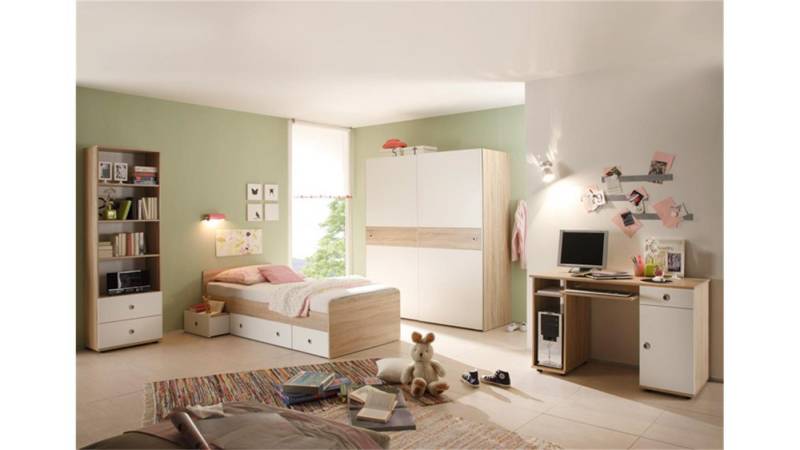 Bega Consult Jugendzimmer-Set Jugendzimmer Wiki 7-teilig Sonoma Eiche Sägerau, (4-tlg) von Bega Consult