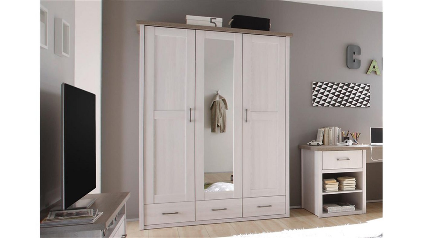 Bega Consult Kleiderschrank Kleiderschrank Luca 3 türig Pinie weiß und Trüffel Bega Consult Kleiderschrank Kleiderschrank Luca 3 türig Pinie weiß und Trüffel von Bega Consult