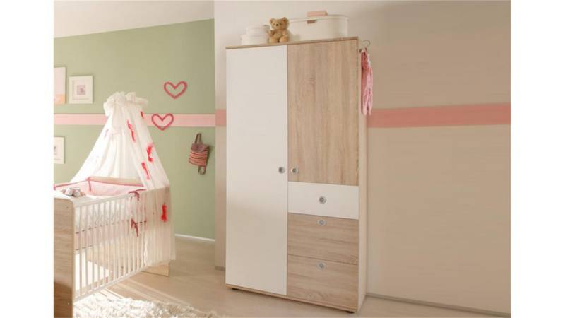 Bega Consult Kleiderschrank Kleiderschrank Wiki Sonoma Eiche Weiß 2-trg 90 cm Bega Consult Kleiderschrank Kleiderschrank Wiki Sonoma Eiche Weiß 2-trg 90 cm von Bega Consult