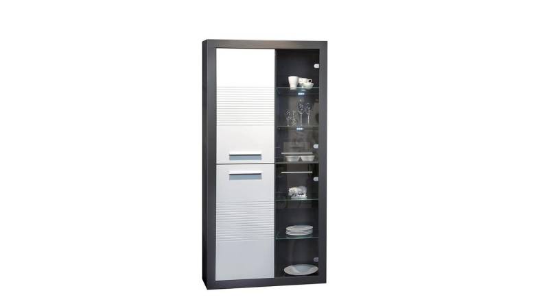 Bega Consult Vitrine Vitrine Kolibri grau MDF weiß Hochglanz mit LED von Bega Consult