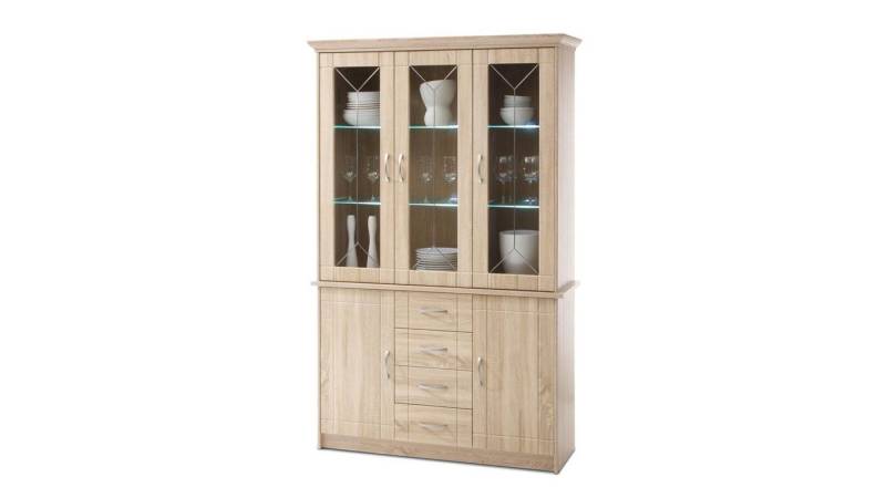 Bega Consult Vitrine Vitrine Village Eiche Sonoma Glasvitrine 125 cm von Bega Consult