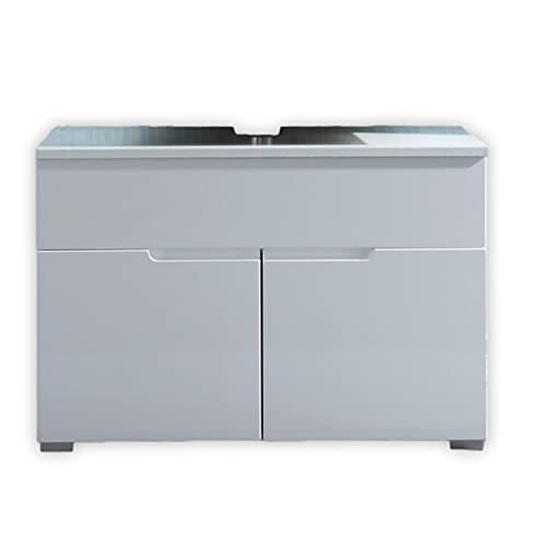 Stella Trading SPICE Badezimmer Waschbeckenunterschrank in Weiß Hochglanz - Bad Unterschrank mit viel Stauraum - 80 x 54 x 46 cm (B/H/T) Stella Trading SPICE Badezimmer Waschbeckenunterschrank in Weiß Hochglanz - Bad Unterschrank mit viel Stauraum - 80 x 54 x 46 cm (B/H/T) von Stella Trading