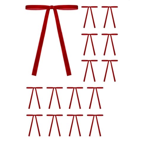 Begchy 12 Samtschleifen für Weihnachtsbaum, rote Bänder für Weihnachten, Zubehör für Fliegen, handgefertigt von Begchy