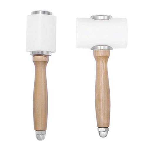 Begchy Lederschnitzhammer DIY Lederhammer Nylon Holzgriff Hammer Nähen Leder Rindsleder Werkzeugsatz von Begchy